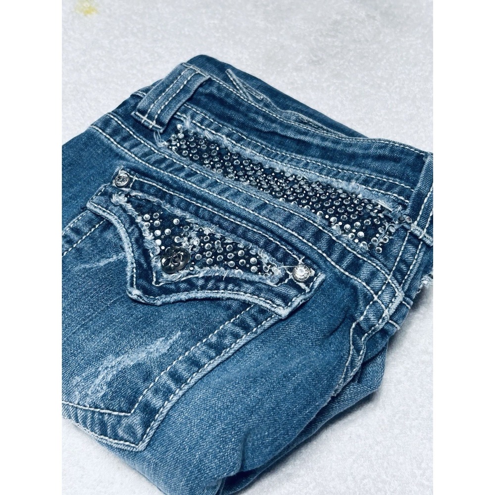 Miss Me Bootcut Jeans Women's 34x33 Low Rise Embroidered Rhinestone Jes002B18X